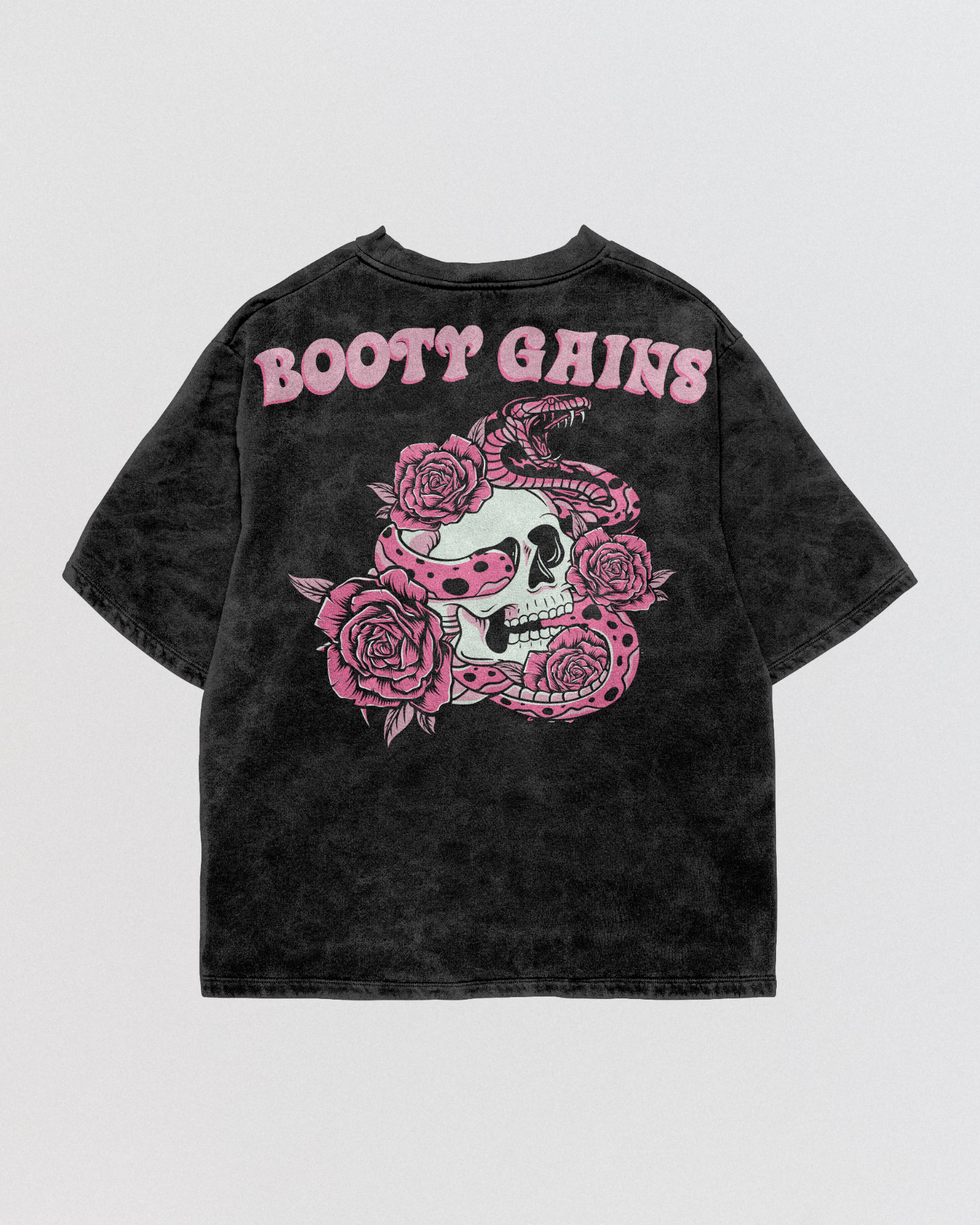 Booty Gains Acid Wash Oversize Tee