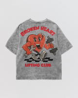 Broken Heart Acid Wash Oversize Tee