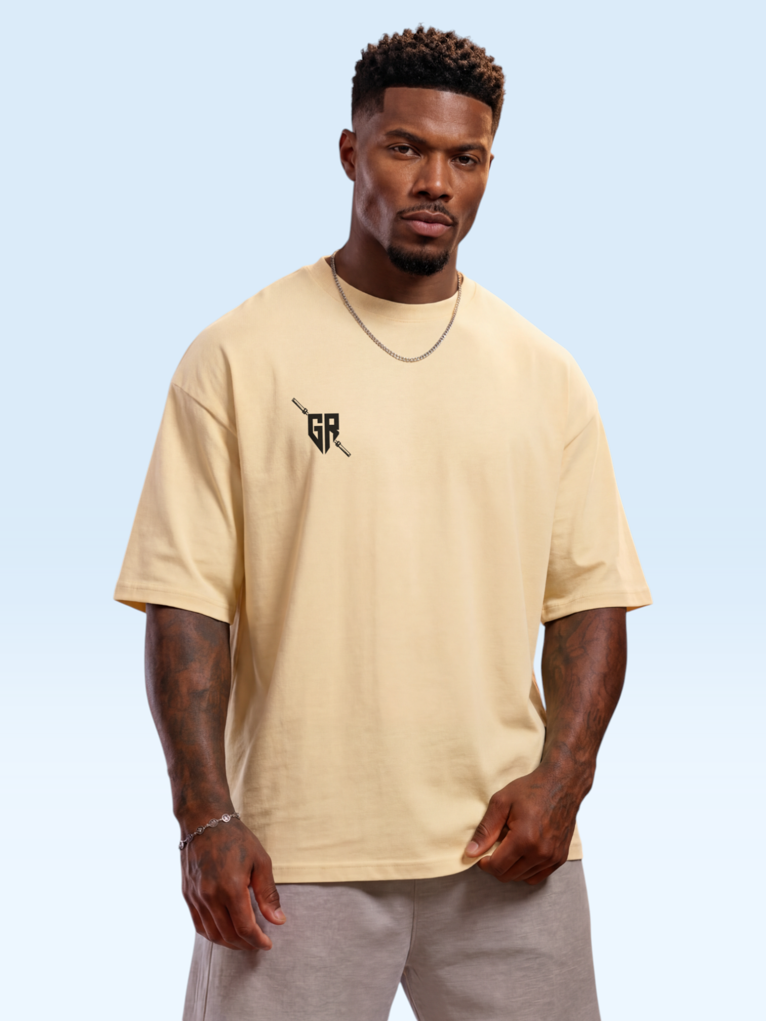 Bulking Season Oversize Tee Beige