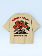 Broken Heart Lifting Club Oversize Tee Beige