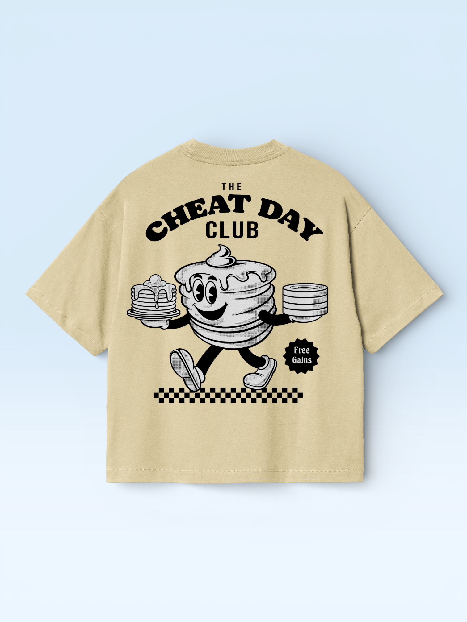 Cheat Day Club Oversize Tee Beige