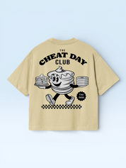 Cheat Day Club Oversize Tee Beige