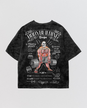 Bodybuilding Recipe Acid Wash Oversize Tee