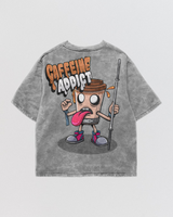 Caffeine Addict Acid Wash Oversize Tee