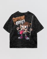 Caffeine Addict Acid Wash Oversize Tee