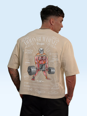 Bodybuilding Recipe Oversize Tee Beige