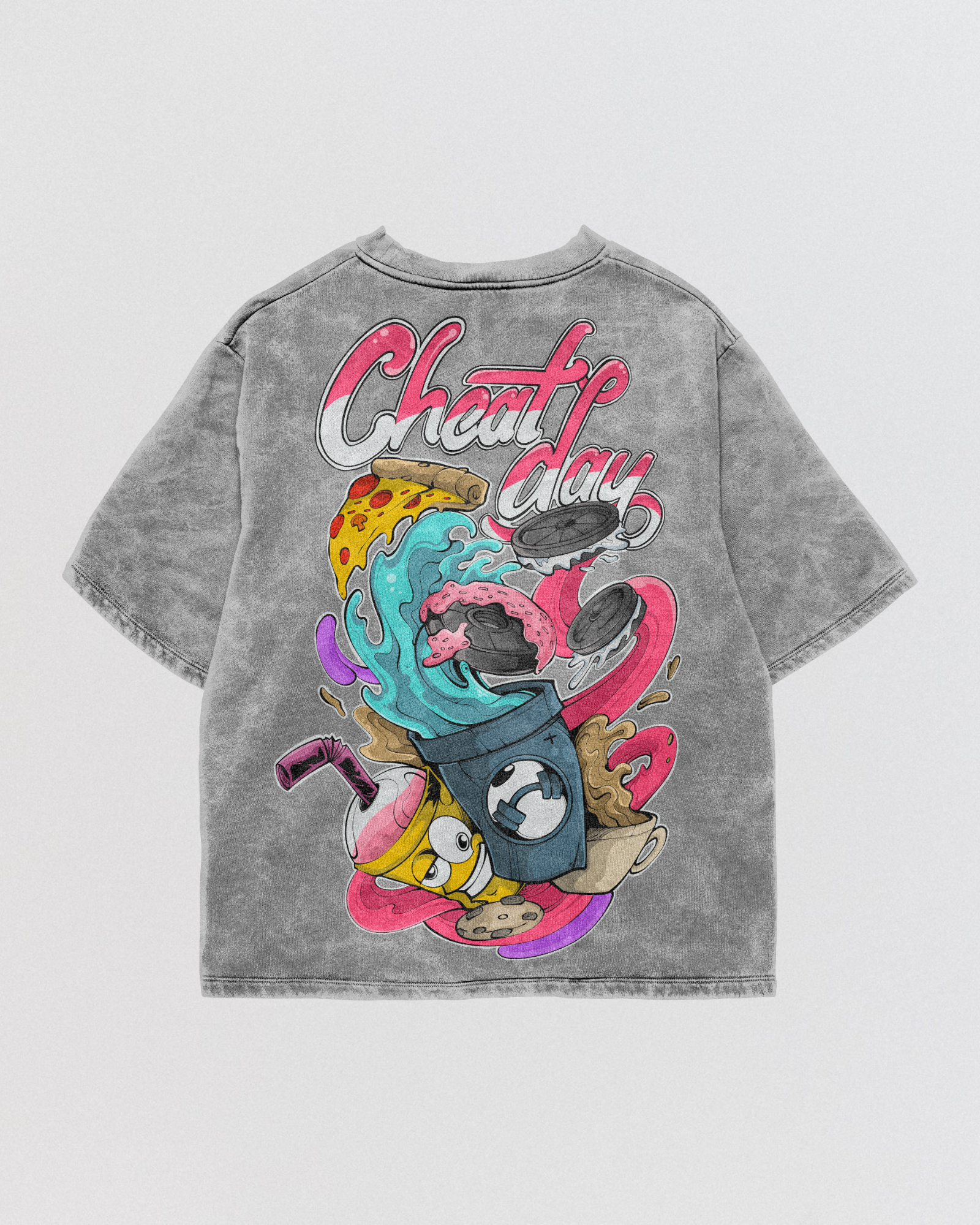 Cheat Day Acid Wash Oversize Tee