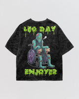 Leg Day Enjoyer Acid Wash Oversize Tee