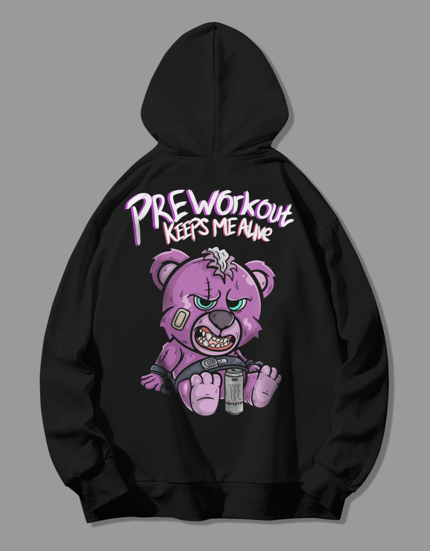 Preworkout Bear Hoodie - GYMRATS | Gym Clothes & Workout Wear