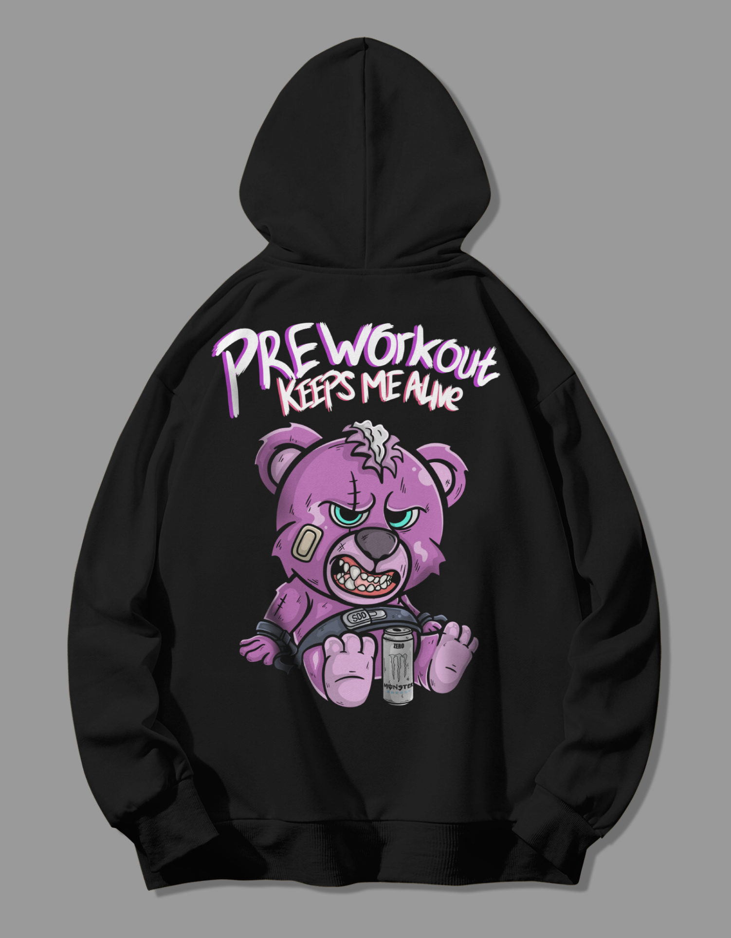 Preworkout Bear Hoodie - GYMRATS | Gym Clothes & Workout Wear