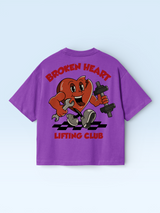 Broken Heart Lifting Club Oversize Tee Purple