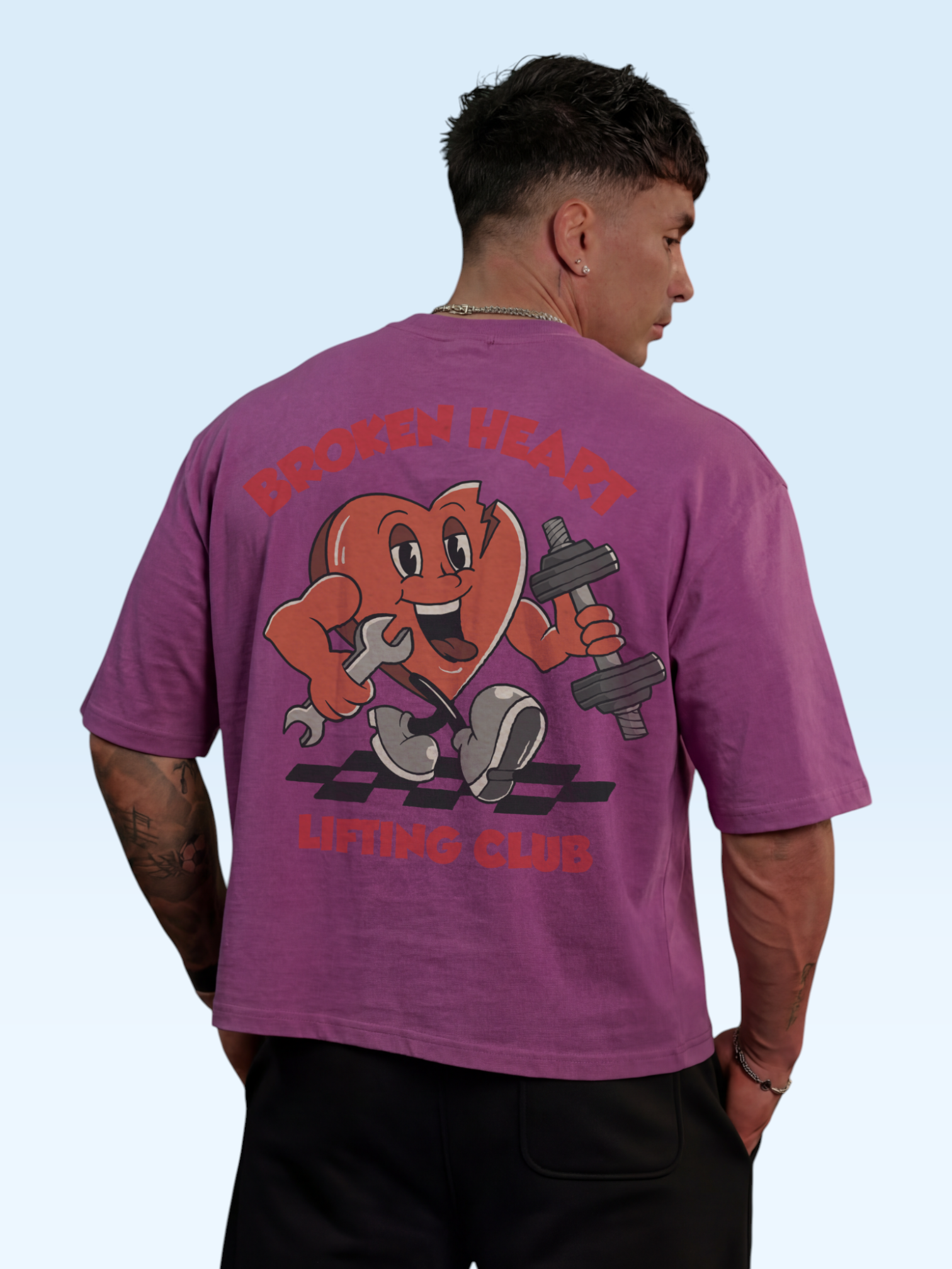 Broken Heart Lifting Club Oversize Tee Purple