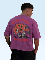 Broken Heart Lifting Club Oversize Tee Purple