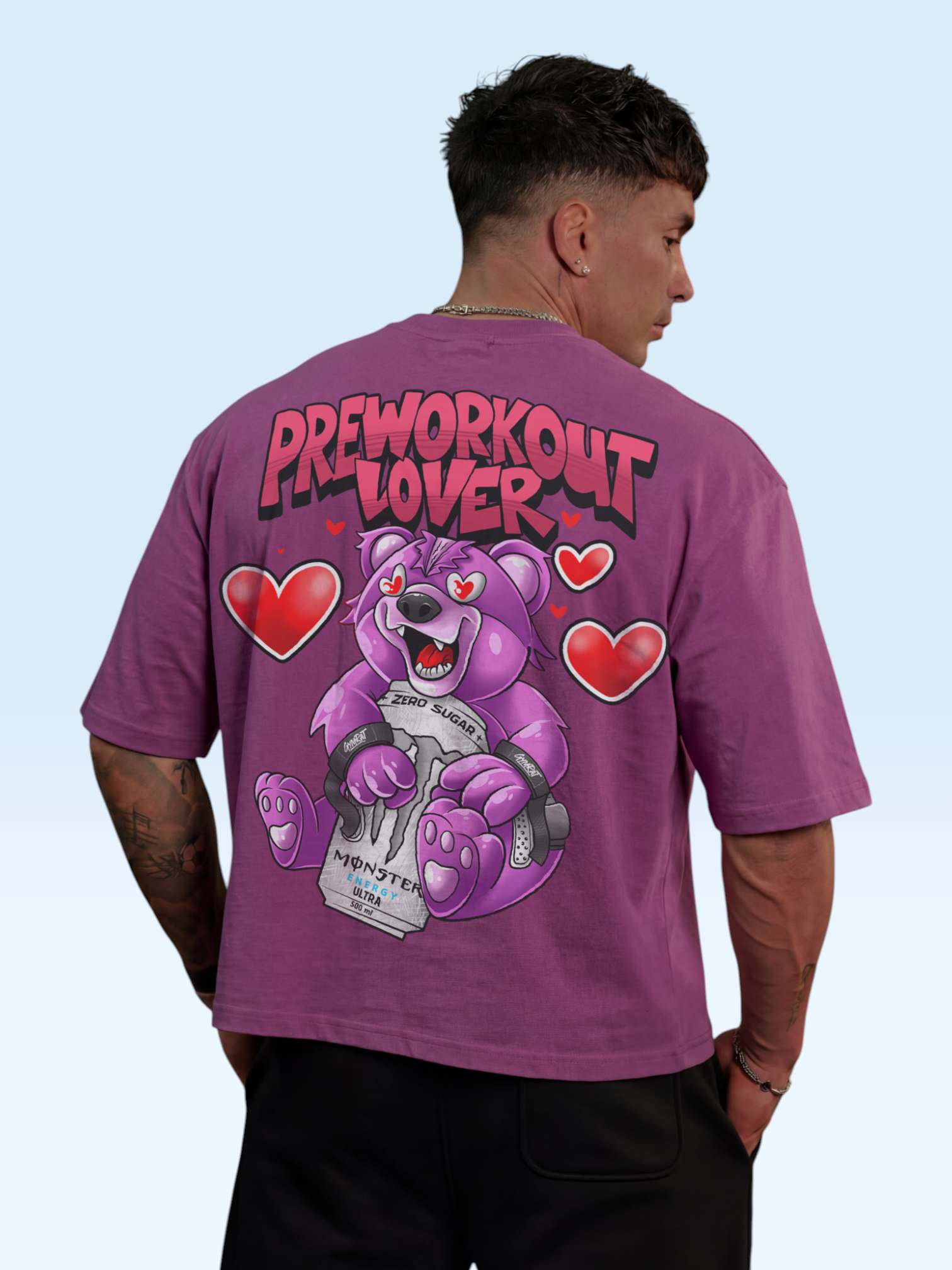 Preworkout Lover Oversize Tee Purple