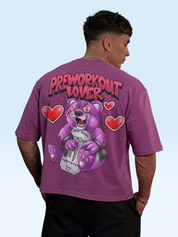 Preworkout Lover Oversize Tee Purple
