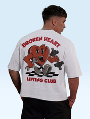 Broken Heart Lifting Club Oversize Tee White