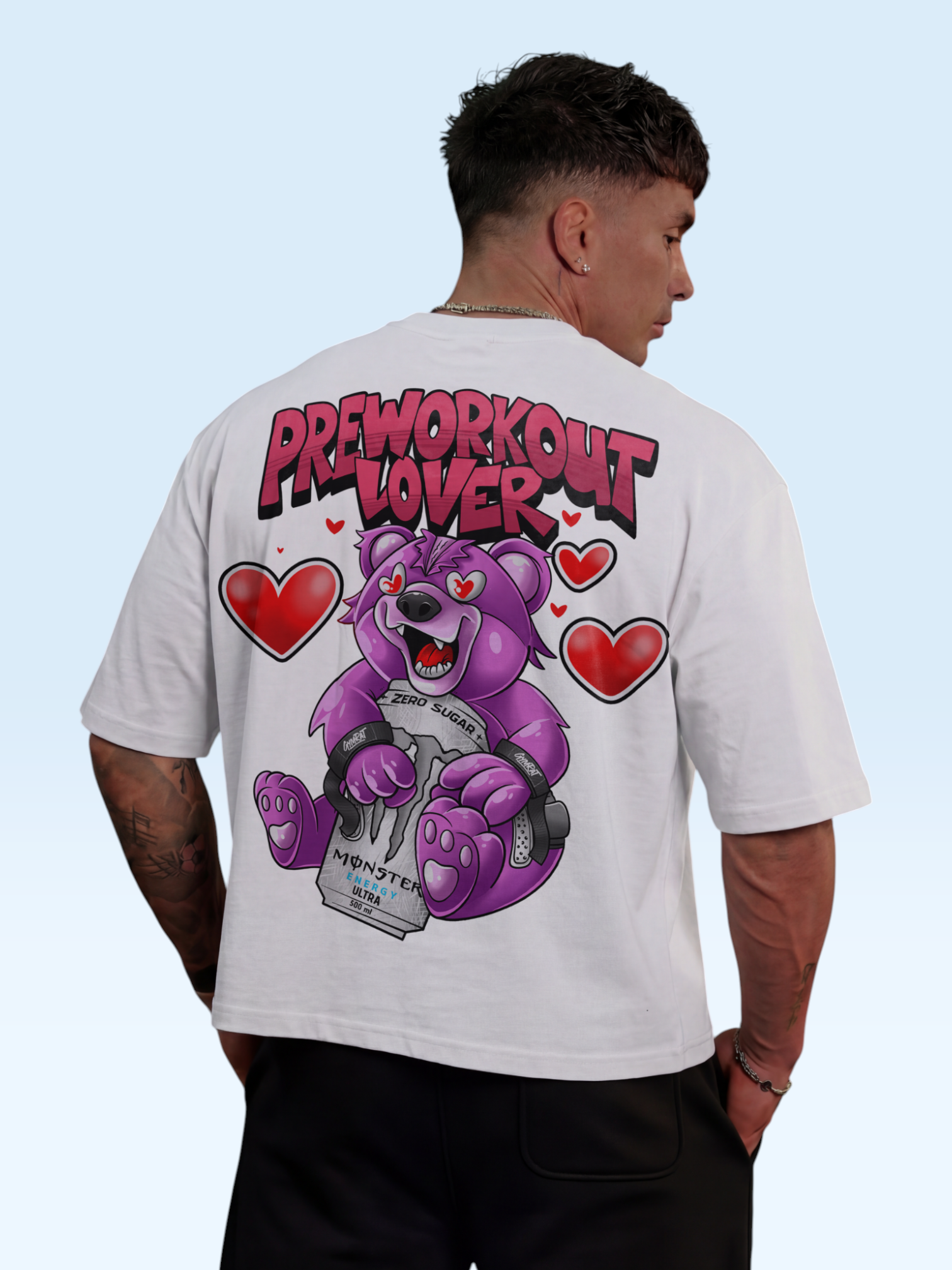 Preworkout Lover Oversize Tee White